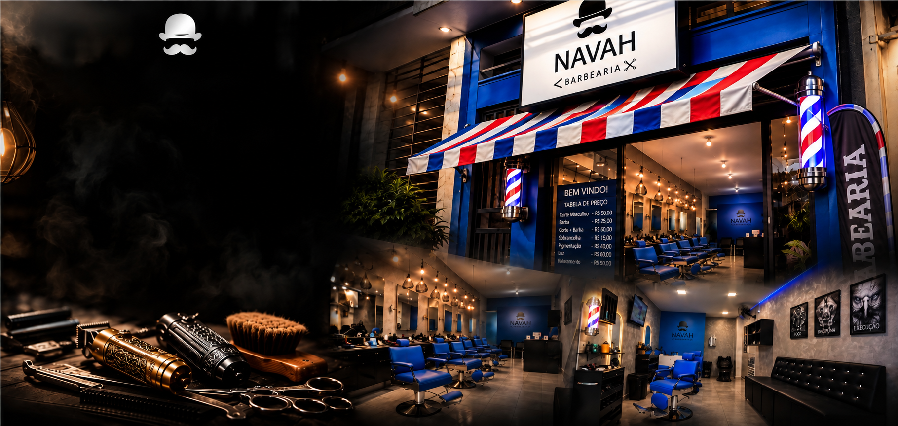 Fachada da NAVAH Barbearia